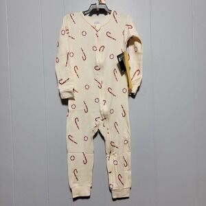 Modern Moments by Gerber Toddler 4T Candy Cane Christmas Union Suit Pajamas NWT